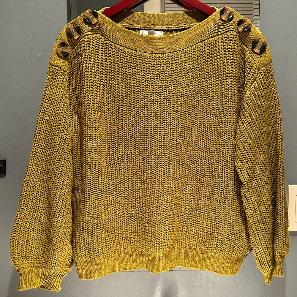 Olive Green Balloon Sleeve Sweater